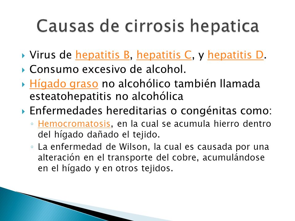 causas de la cirrosis hepatica